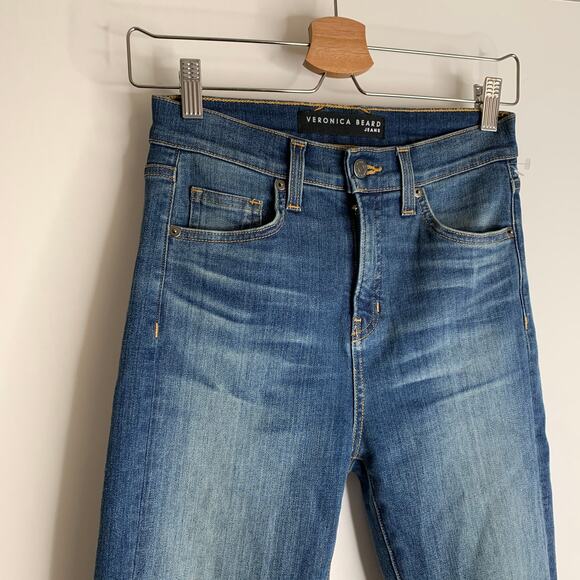 Veronica Beard Danni High-Rise-Kick-Flare Blue Jean Apollo Womens 25/0 - Picture 6 of 16